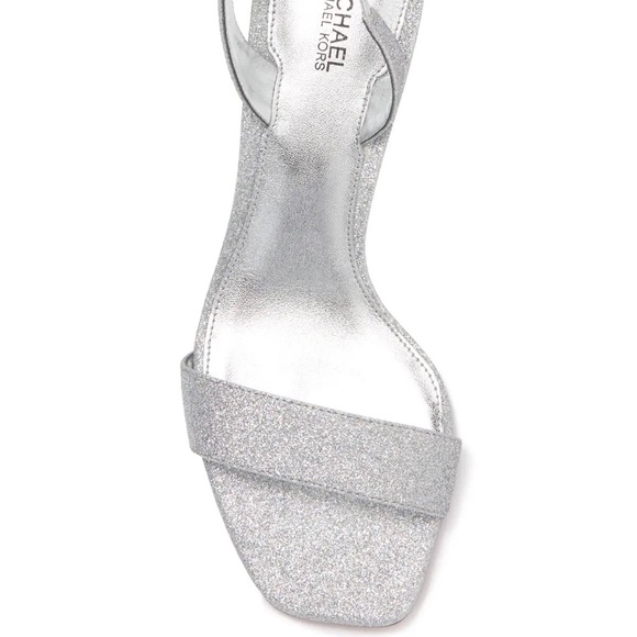Michael Kors Mila Sandal Pixie Glitter Heel Silver - Picture 3 of 8